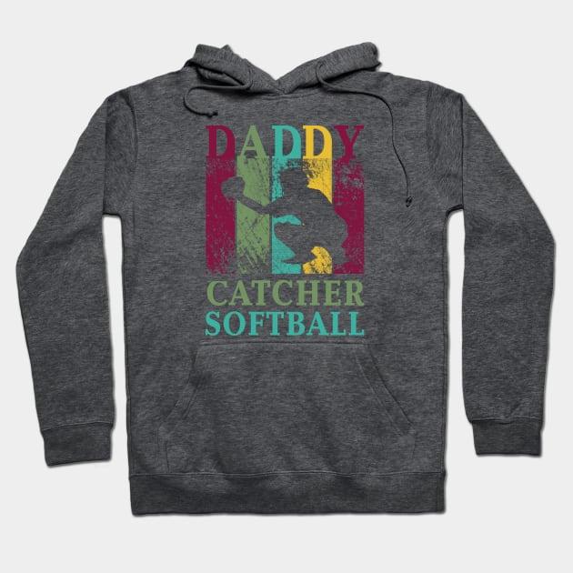 Daddy Softball Catcher Shirt Fathers Day Papa Gifts Hoodie by Curryart